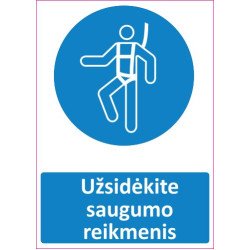 Lipdukas Užsidėkite saugumo reikmenis