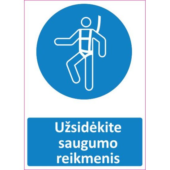 Lipdukas Užsidėkite saugumo reikmenis