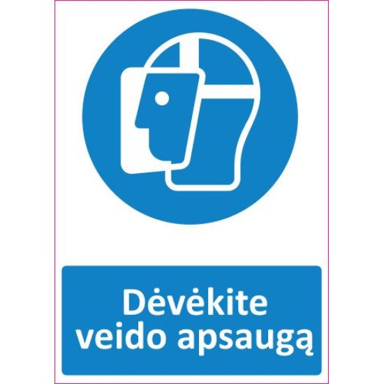 Lipdukas Dėvėkite veido apsaugą