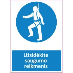 Lipdukas Užsidėkite saugumo reikmenis