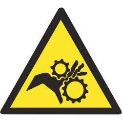 Lipdukas Atsargiai! Judančios dalys gali sutraiškyti ir nupjauti