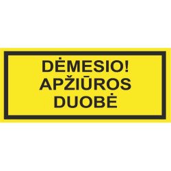 Lipdukas Dėmesio! Apžiūros duobė