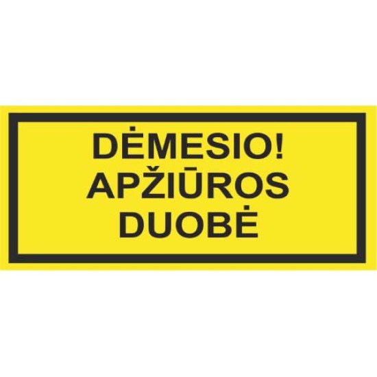 Lipdukas Dėmesio! Apžiūros duobė