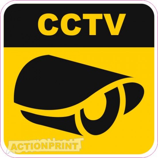 Įspėjamasis lipdukas Atsargiai! Stebi vaizdo kameros CCTV 001