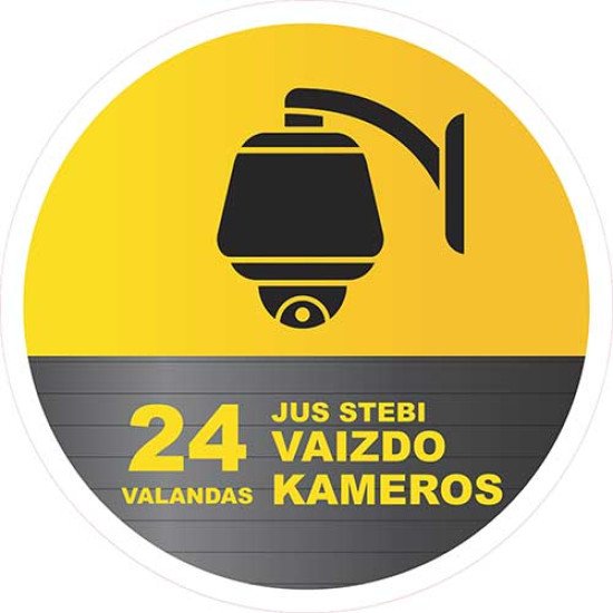 Įspėjamasis lipdukas Atsargiai! Stebi vaizdo kameros CCTV 015