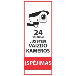 Įspėjamasis lipdukas Atsargiai! Stebi vaizdo kameros CCTV 020