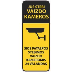Įspėjamasis lipdukas Atsargiai! Stebi vaizdo kameros CCTV 021