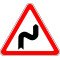 Lipdukas Vingiai į dešinę - kelio ženklas 115