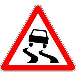 Lipdukas Slidus kelias - kelio ženklas 119