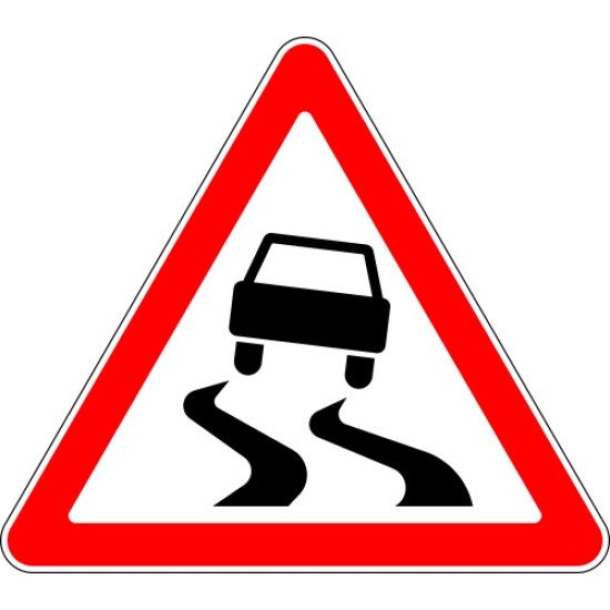 Lipdukas Slidus kelias - kelio ženklas 119