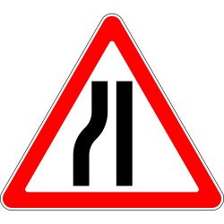 Lipdukas Susiaurėjimas iš kairės - kelio ženklas 125