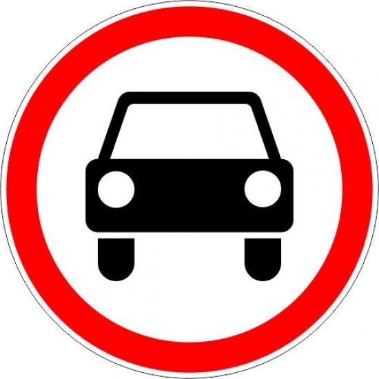 Lipdukas Motorinio transporto eismas draudžiamas kelio ženklas 303