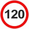 Lipdukas Ribotas greitis 120 kelio ženklas 329