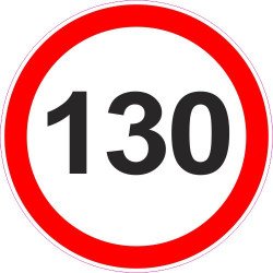 Lipdukas Ribotas greitis 130 kelio ženklas 329