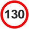 Lipdukas Ribotas greitis 130 kelio ženklas 329