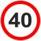 Lipdukas Ribotas greitis 40 kelio ženklas 329