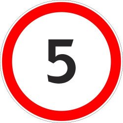 Lipdukas Ribotas greitis 5  kelio ženklas 329