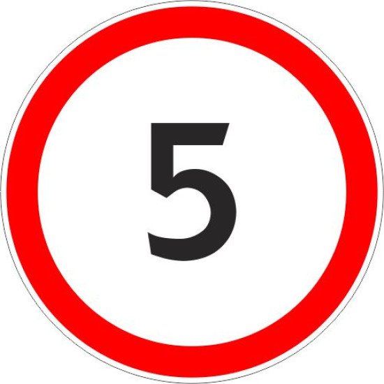 Lipdukas Ribotas greitis 5  kelio ženklas 329
