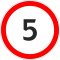 Lipdukas Ribotas greitis 5  kelio ženklas 329