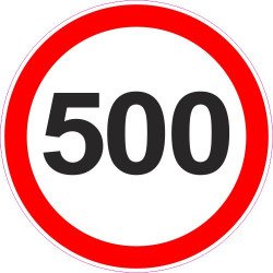 Lipdukas Ribotas greitis 500 kelio ženklas 329