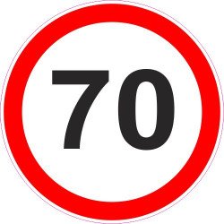 Lipdukas Ribotas greitis 70 kelio ženklas 329