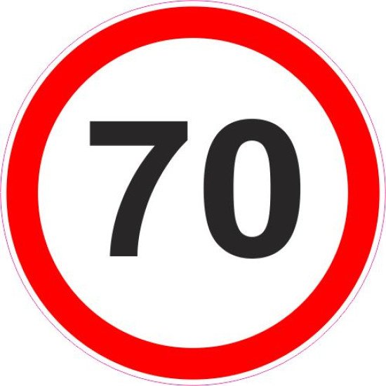 Lipdukas Ribotas greitis 70 kelio ženklas 329
