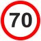 Lipdukas Ribotas greitis 70 kelio ženklas 329