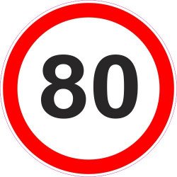 Lipdukas Ribotas greitis 80 kelio ženklas 329