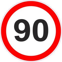 Lipdukas Ribotas greitis 90 kelio ženklas 329