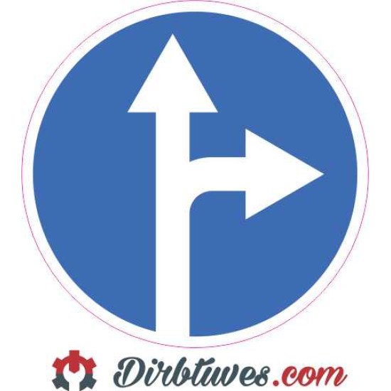 Lipdukas Nukreipiamieji kelio ženklai, Važiuoti tiesiai arba į dešinę, 404