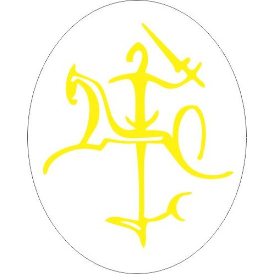 Lipdukas Lietuvos Vytis geltonas baltam fone