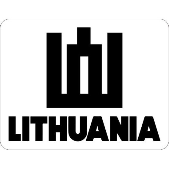 Lipdukas Lithuania ženklas juodas baltame fone