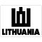 Lipdukas Lithuania ženklas juodas baltame fone
