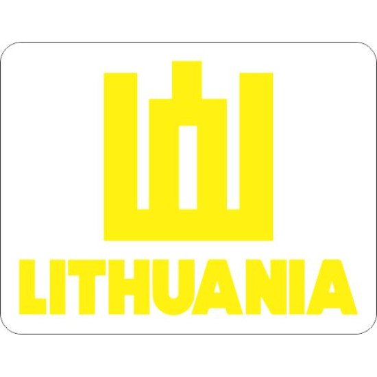 Lipdukas Lithuania ženklas geltonas baltame fone