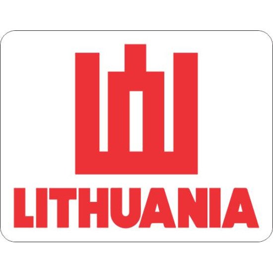 Lipdukas Lithuania ženklas raudonas baltame fone