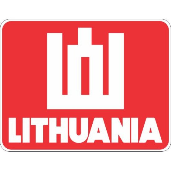 Lipdukas Lithuania ženklas baltas raudoname fone