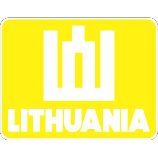 Lipdukas Lithuania ženklas baltas geltoname fone