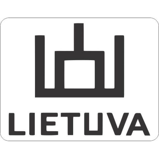 Lipdukas Lietuva ženklas juodas baltame fone