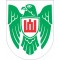 Lipdukas Istorinės Lietuvos ženklas žalias su raudonu baltame fone