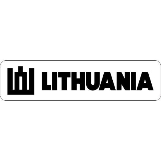 Lipdukas Lithuania ženklas juodas baltame fone