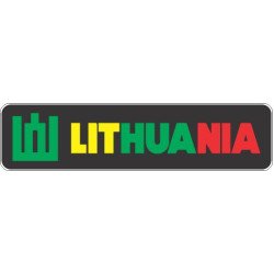 Lipdukas Lithuania ženklas spalvotas juodame fone