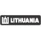 Lipdukas Lithuania ženklas baltas juodame fone