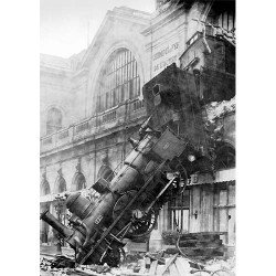 Plakatas Traukinys Wreck Montparnasse stotyje, Paryžius, Prancūzija, 1895