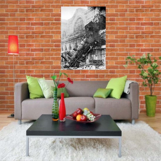 Plakatas Traukinys Wreck Montparnasse stotyje, Paryžius, Prancūzija, 1895