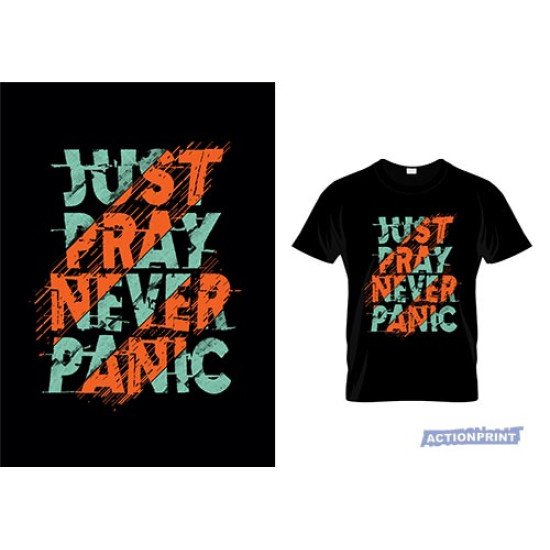Marškinėliai  Just Pray Never Panic