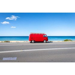 Fototapetas Autobusiukas pakelėje prie jūros, 400x270 cm