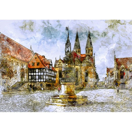 Fototapetas Paveikslas senamiesčio gatvės