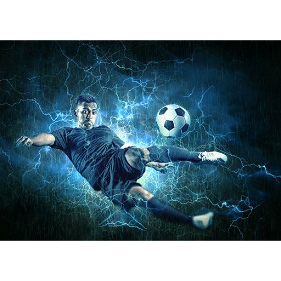 Fototapetai Futbolo žaidėjas spiriantis kamuolį