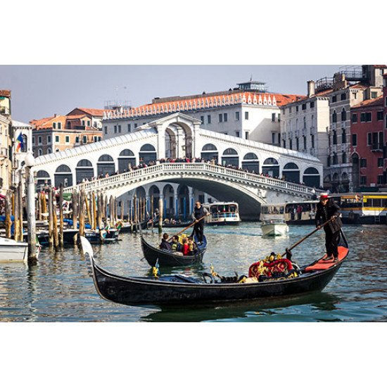 Fototapetai Turistų orientyrinis aprodymas kanoja Rialto tiltas, Venecija, Italija