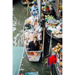 Fototapetai Turgus valtyse Damnoen Saduak, Bangkokas, Tailandas - 2